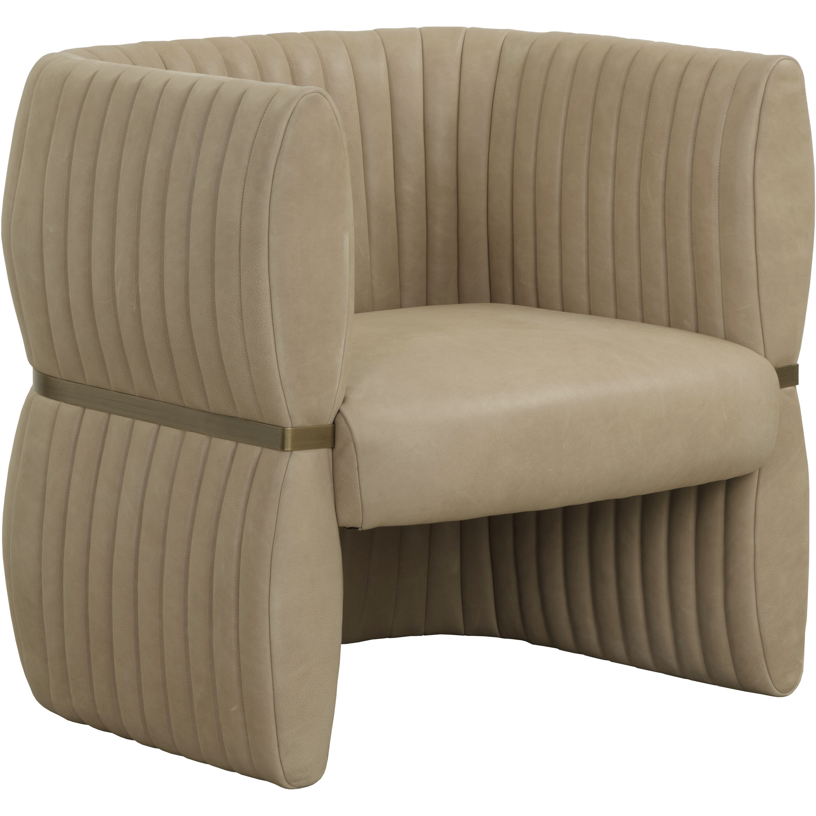 Tryor Sahara Sand Leather Lounge Chair